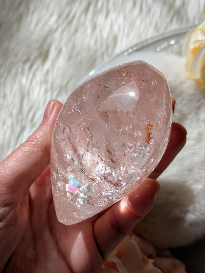 ♡ピンクアゼツライト（通称） 濃ピンク　クリアクォーツ♡　ぷっくりハート