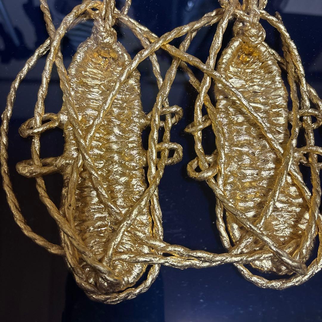 美品 金のわらじ(純金箔)99.99 縁起物 純金