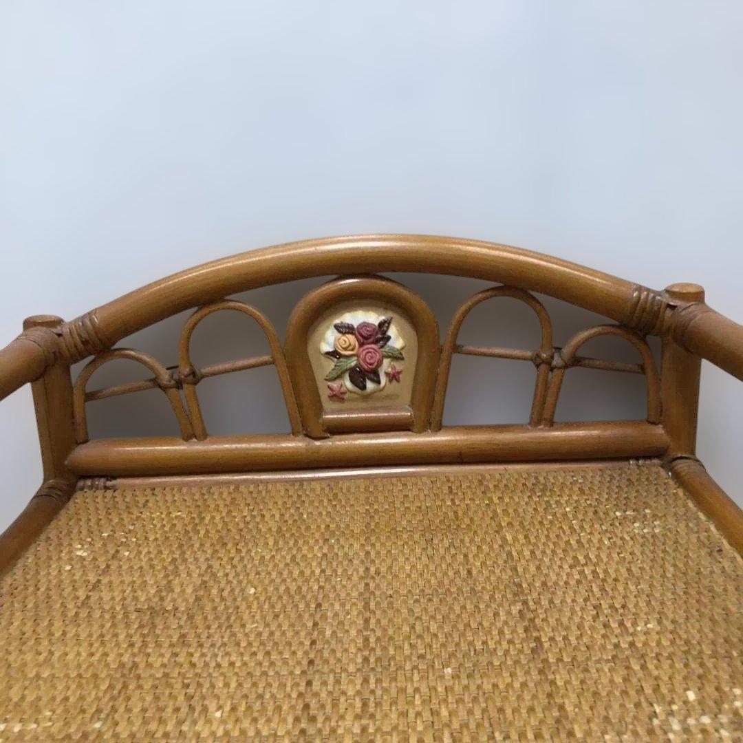 送料無料 ラタン 籐製 チェスト 5段 収納棚 タンス レトロ　250804-2