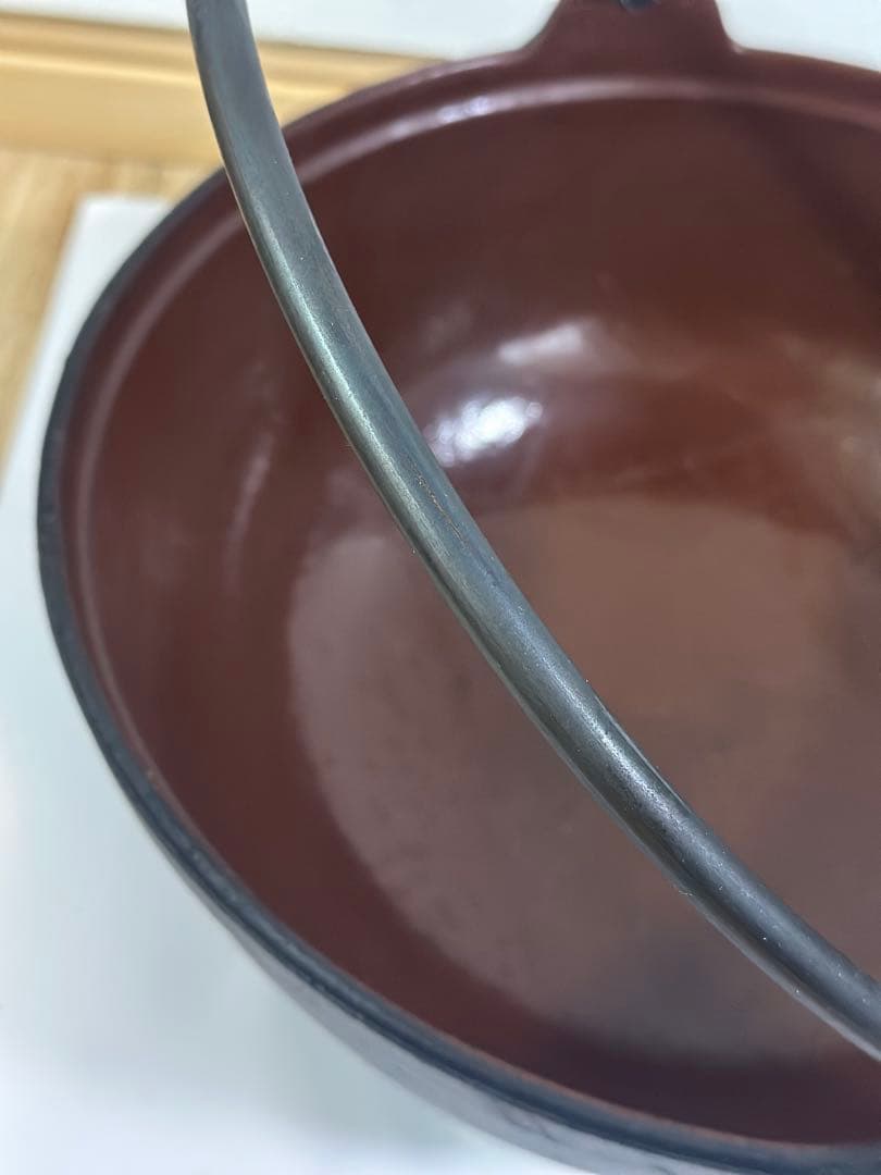 日本製 桑名鋳物 鉄鍋 特大 直径30cm 内側ホーロー仕上げ やまが鍋