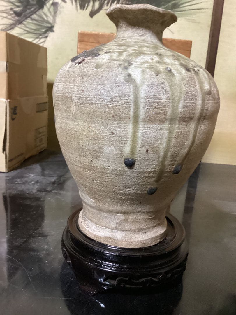 古美術　古瀬戸壺　出土品　十三世紀〜十四世紀