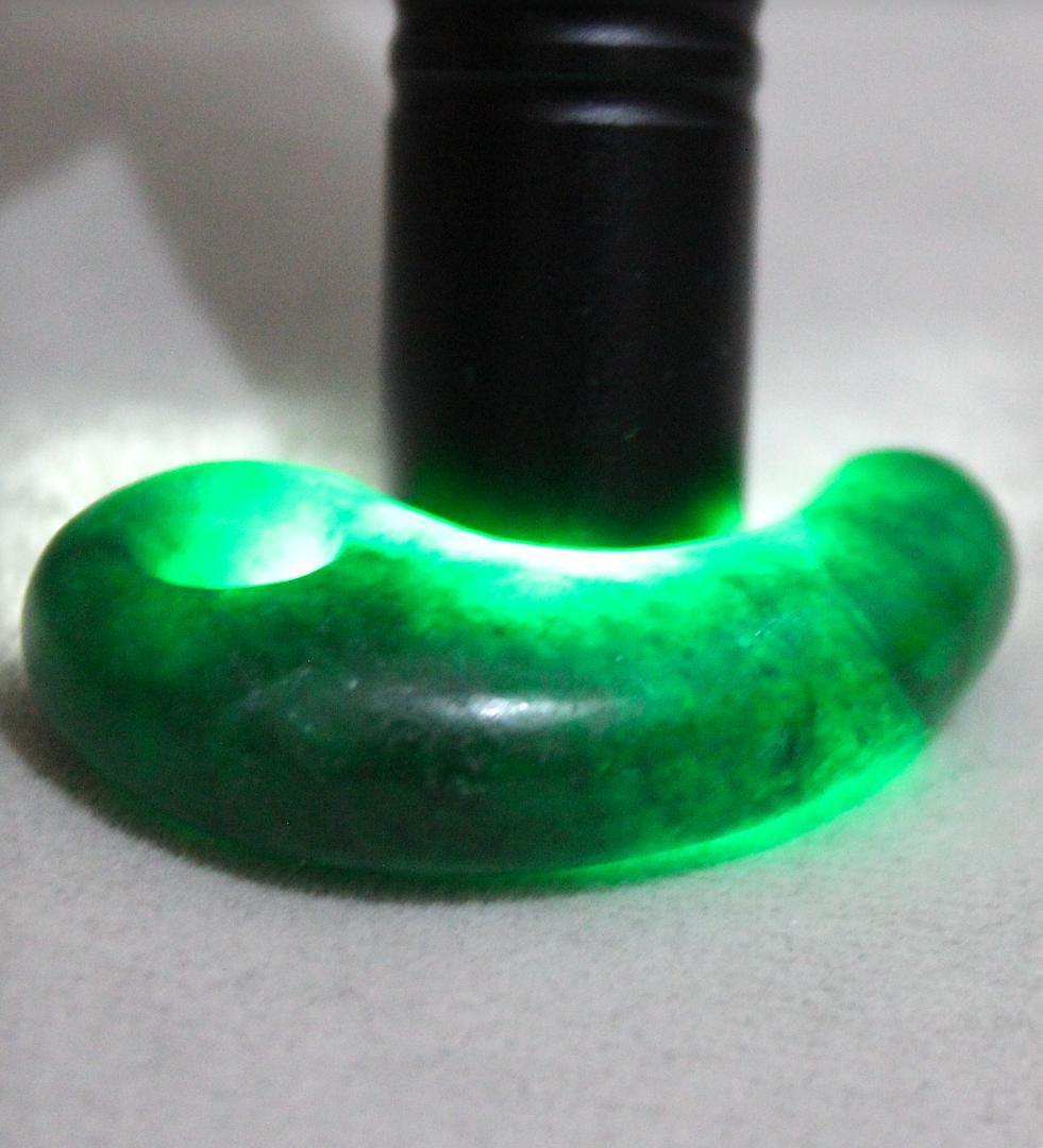 ［濃緑&透明感］古墳期 硬玉翡翠 勾玉 14.4g 出土品 / 糸魚川翡翠