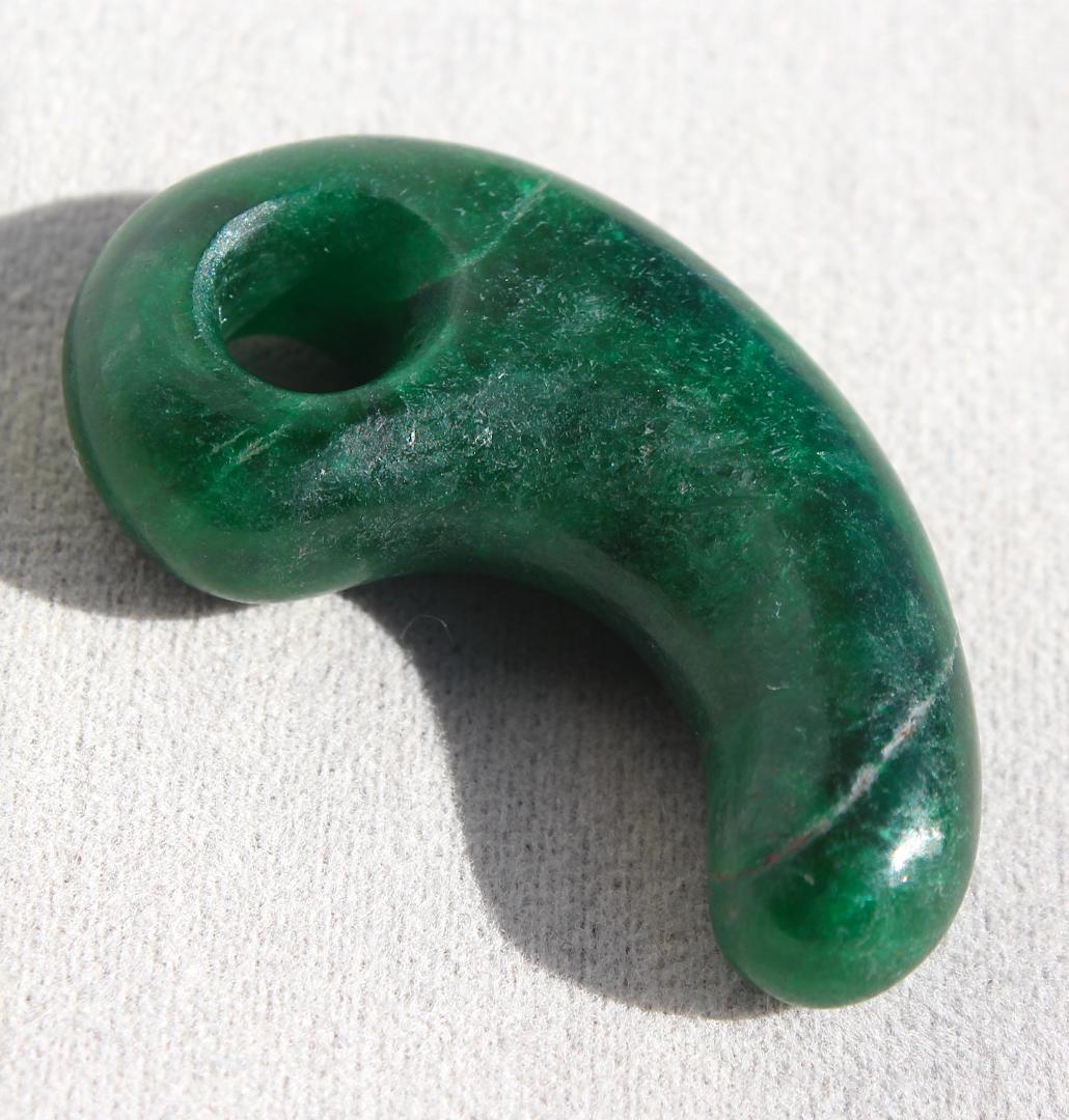 ［濃緑&透明感］古墳期 硬玉翡翠 勾玉 14.4g 出土品 / 糸魚川翡翠