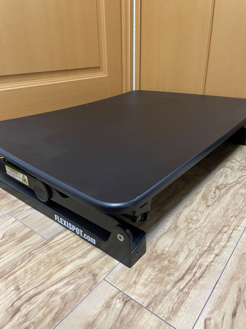 Flexispot ガス圧昇降式スタンディングデスク ブラック サイドテーブル付