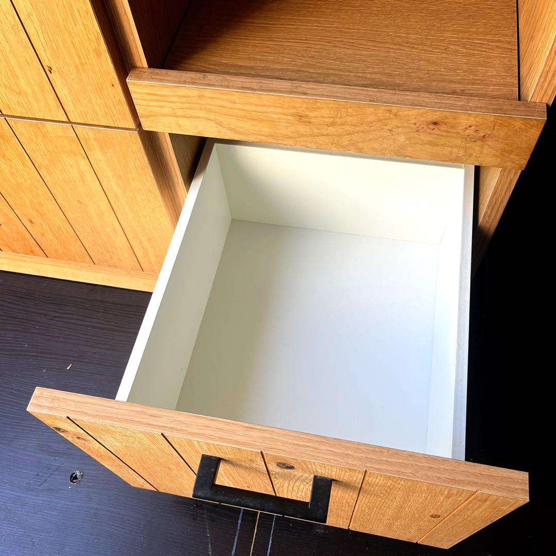 取付無料！末次家具工芸 FLEX120 北欧風ナチュラルキッチンボード 食器棚✨