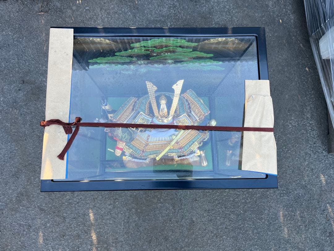 【中古】五月人形 武者人形 ガラスケース入り 子供大将 端午の節句