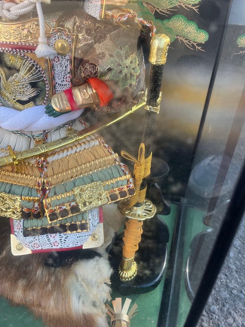 【中古】五月人形 武者人形 ガラスケース入り 子供大将 端午の節句