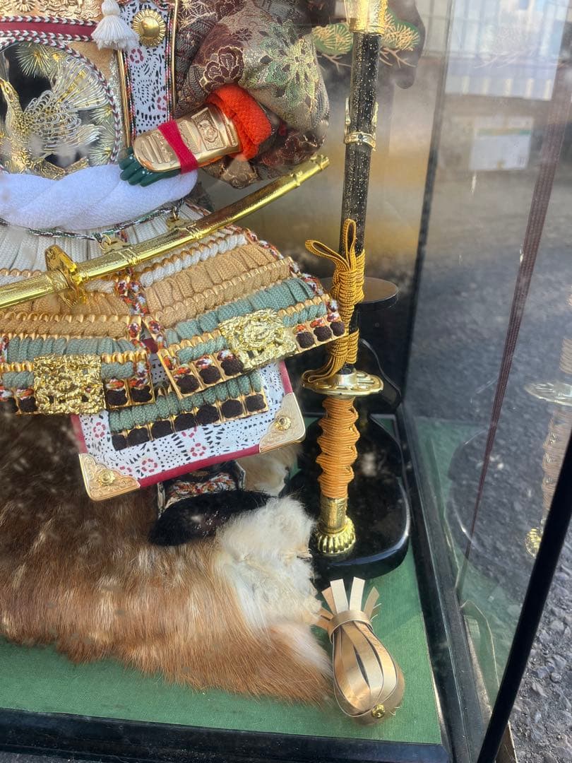 【中古】五月人形 武者人形 ガラスケース入り 子供大将 端午の節句