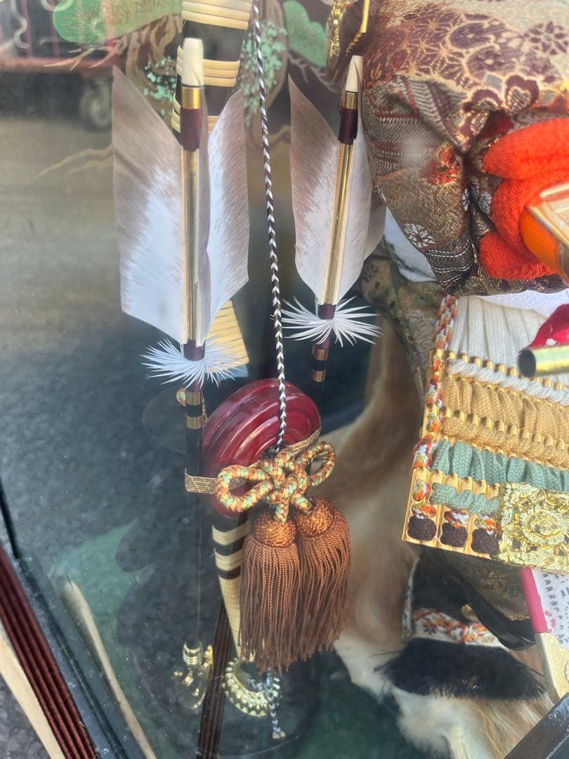 【中古】五月人形 武者人形 ガラスケース入り 子供大将 端午の節句