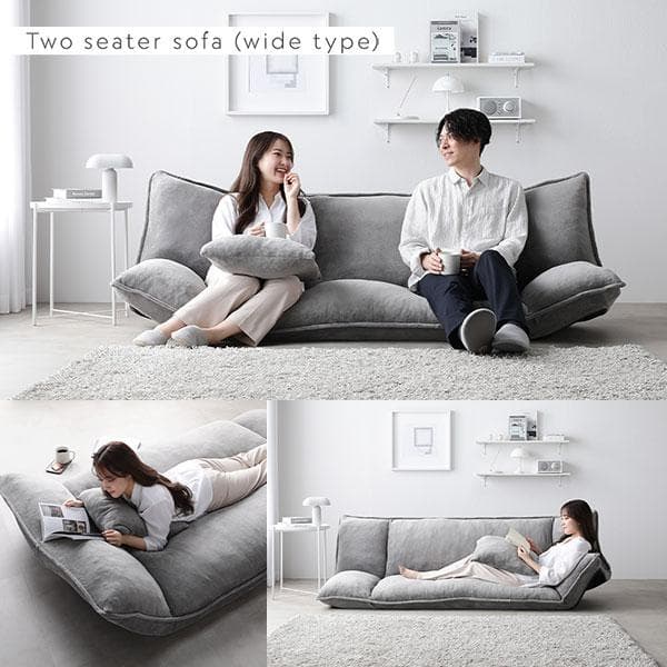 送料無料 ソファー 2人掛け ブルーグレー ソファーベッド 保証付