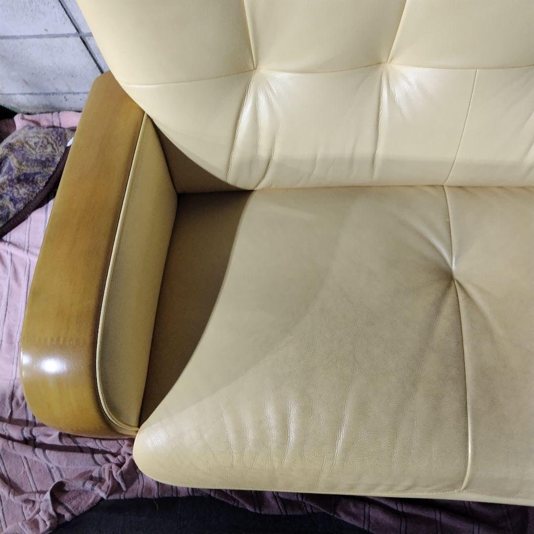 カリモク　KARIMOKU　2人掛けソファ　イエロー　木目　L1415