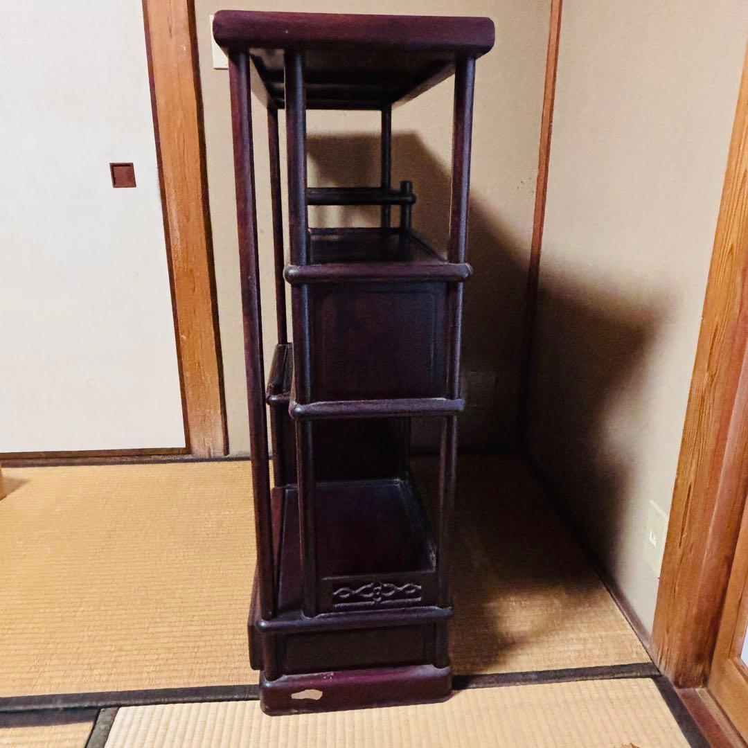 茶棚 違い棚 装飾彫刻飾り アンティーク 飾り棚 茶箪笥 レトロモダン 収納棚