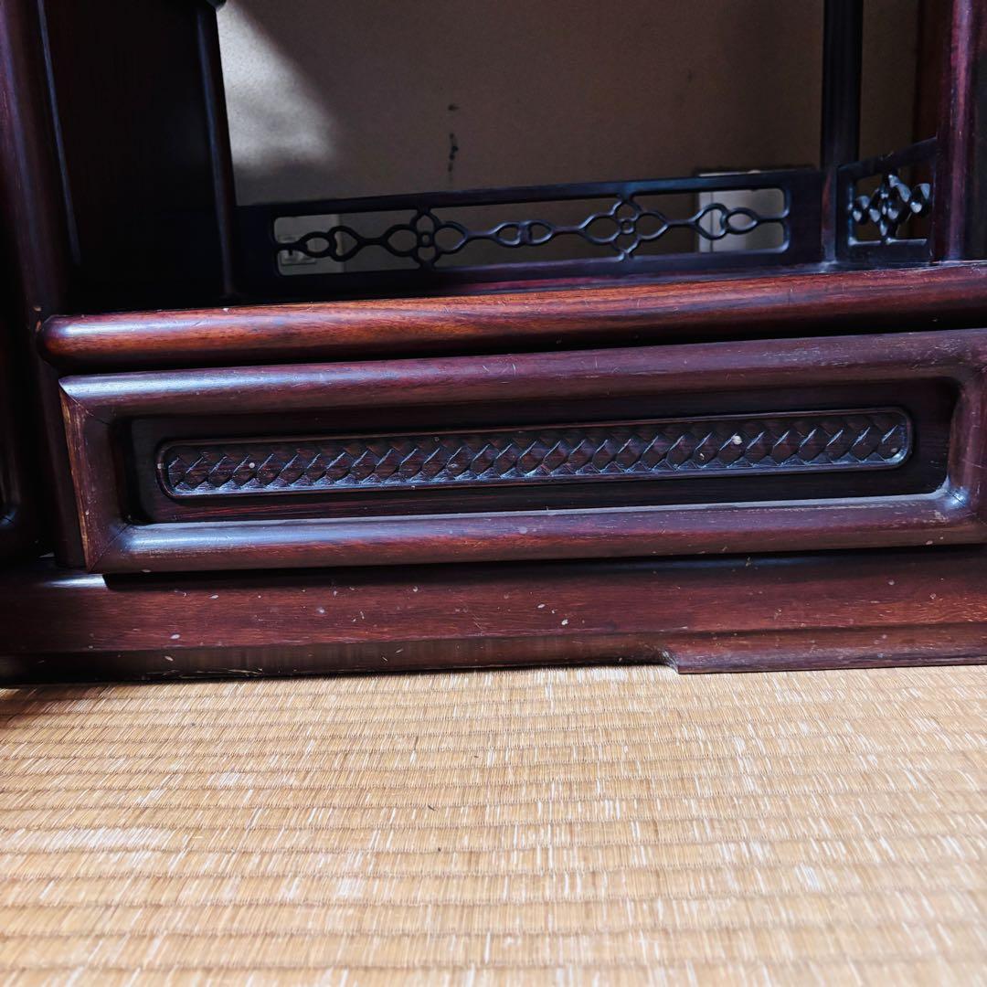 茶棚 違い棚 装飾彫刻飾り アンティーク 飾り棚 茶箪笥 レトロモダン 収納棚