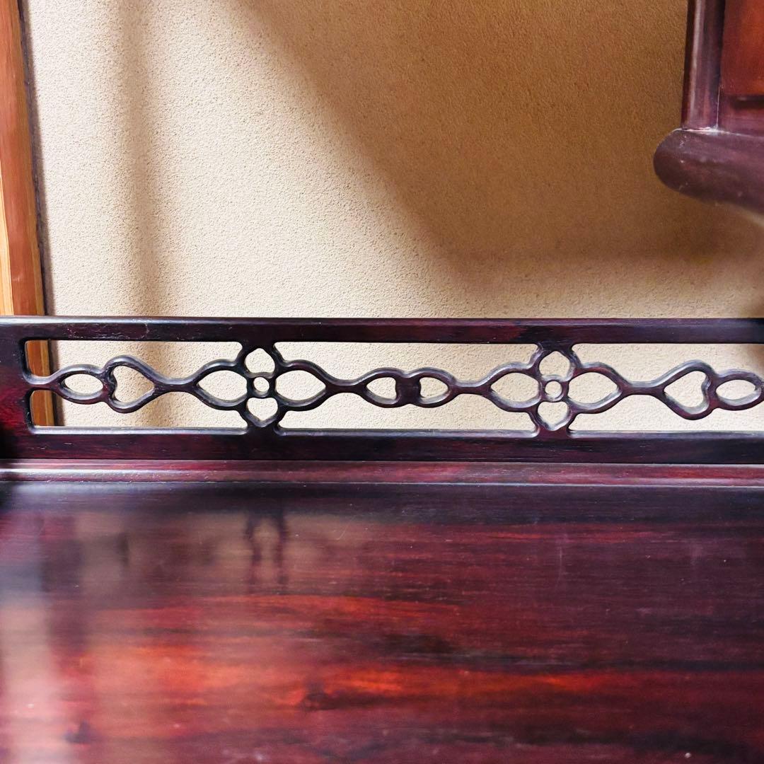 茶棚 違い棚 装飾彫刻飾り アンティーク 飾り棚 茶箪笥 レトロモダン 収納棚