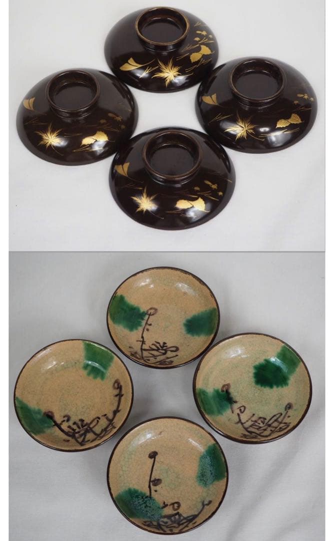 送料無料　江戸時代　豊楽焼『慶楽』銘　椀５客　本物保証　★共箱・二重箱★