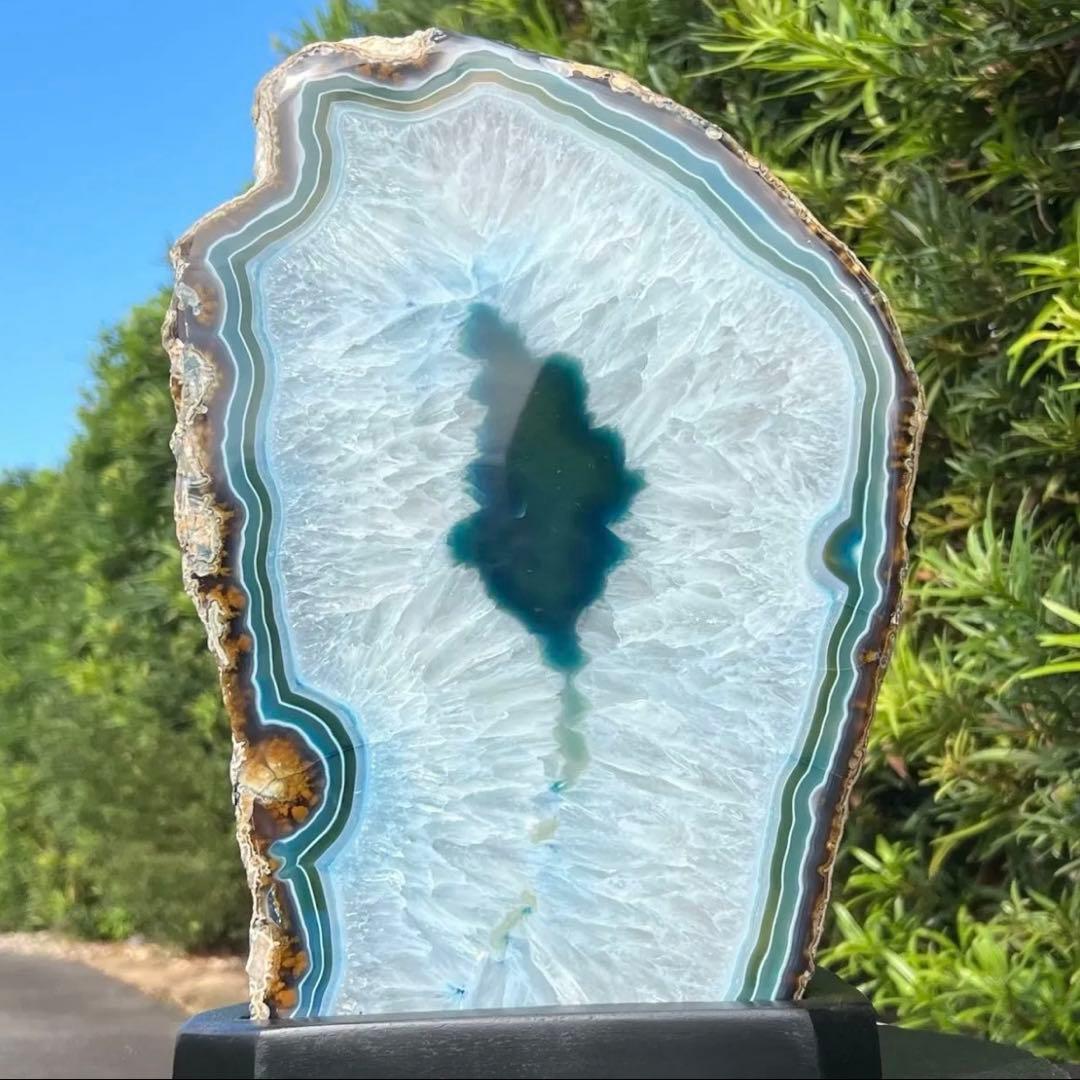 ☆家宝級 大迫力☆16.79kg!!☆爽やかブルー発色☆ブルー瑪瑙 原石 天然石