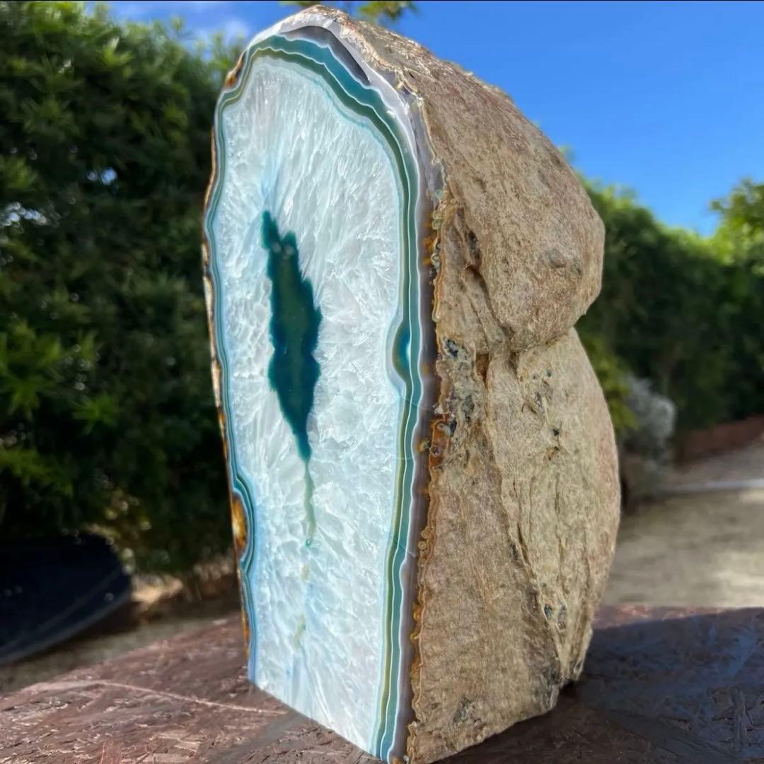 ☆家宝級 大迫力☆16.79kg!!☆爽やかブルー発色☆ブルー瑪瑙 原石 天然石