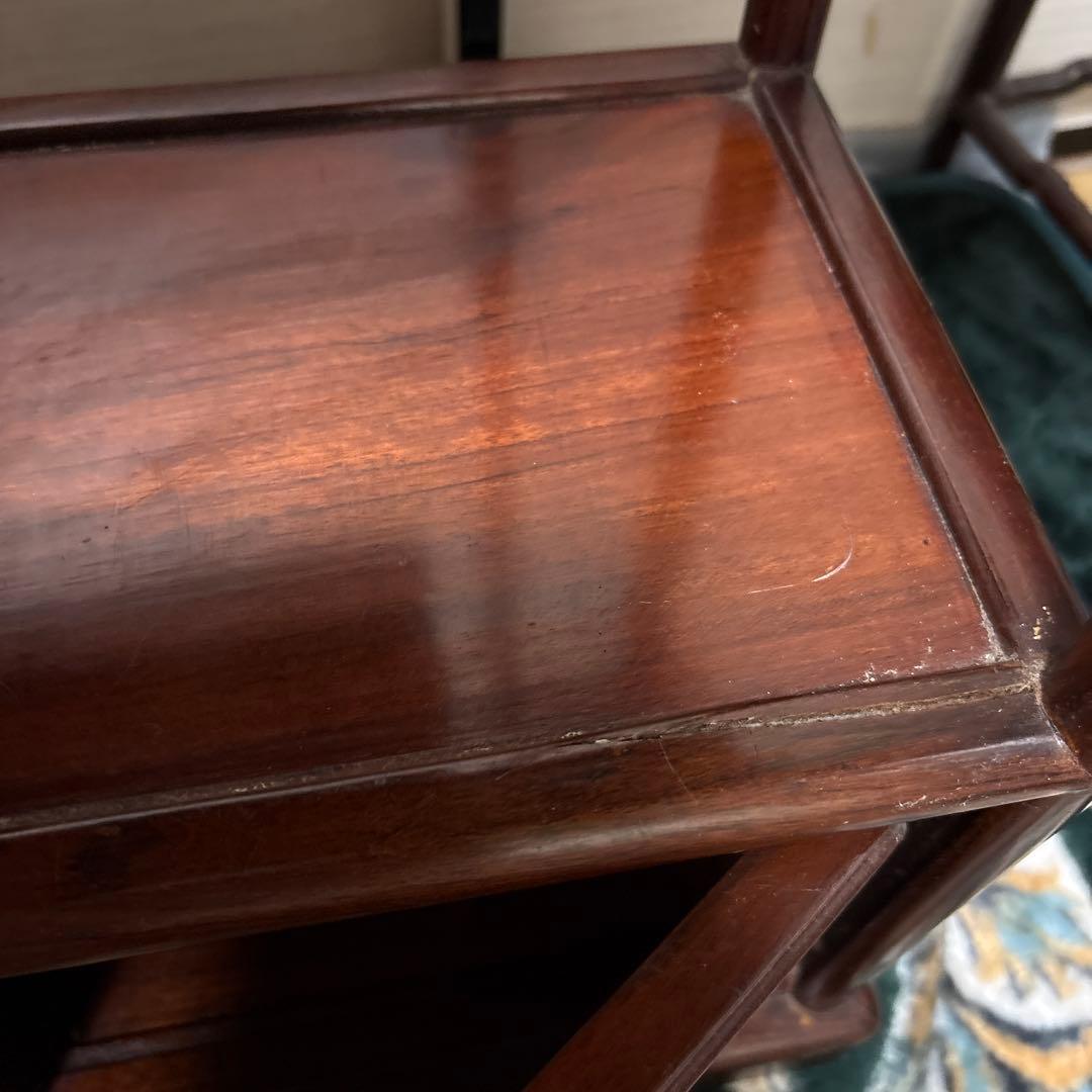 高級家具❣️花梨　木製飾り棚 引き出し付き