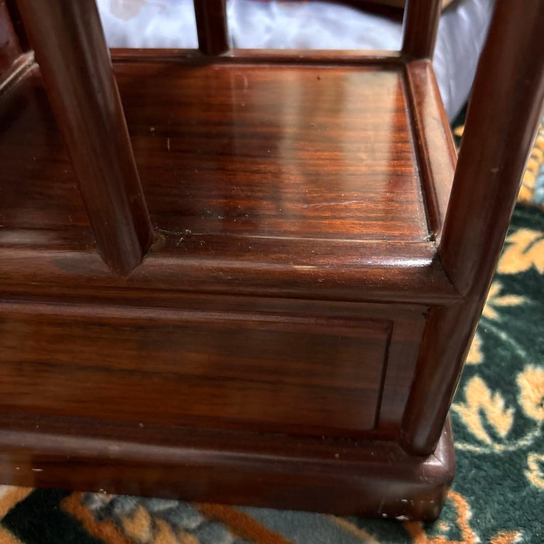 高級家具❣️花梨　木製飾り棚 引き出し付き