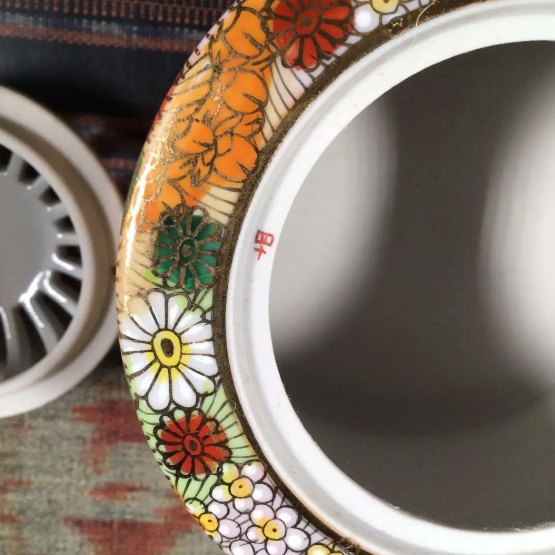 『メルうー特価』　東方四十吉　九谷焼　『花詰』　金彩小花　香炉