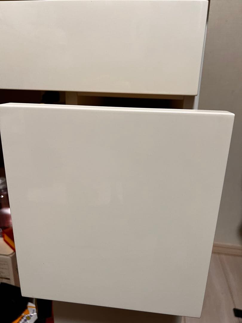 大塚家具ホワイト モダン ドレッサー 大きな鏡付き