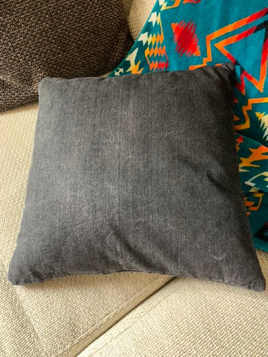 WTW 刺繍 ブラックデニム クッションカバー カリフォルニア ロンハーマン