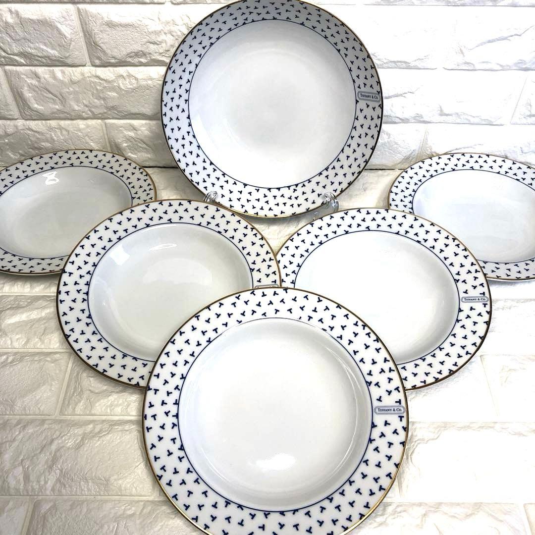 美品】ティファニー ダンシングT サラダボウル1枚 スープ皿5枚 計6枚