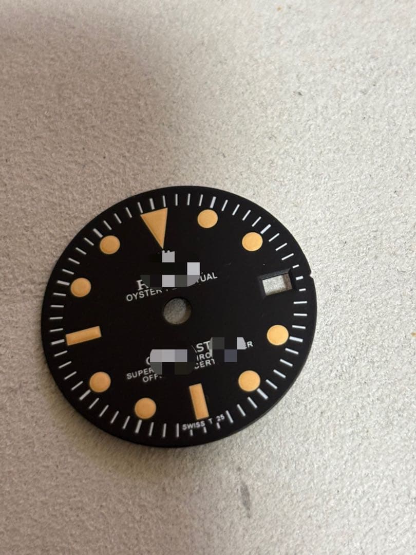 28.5mm NH34用　ブラックアンティークダイヤル ブラック 文字盤