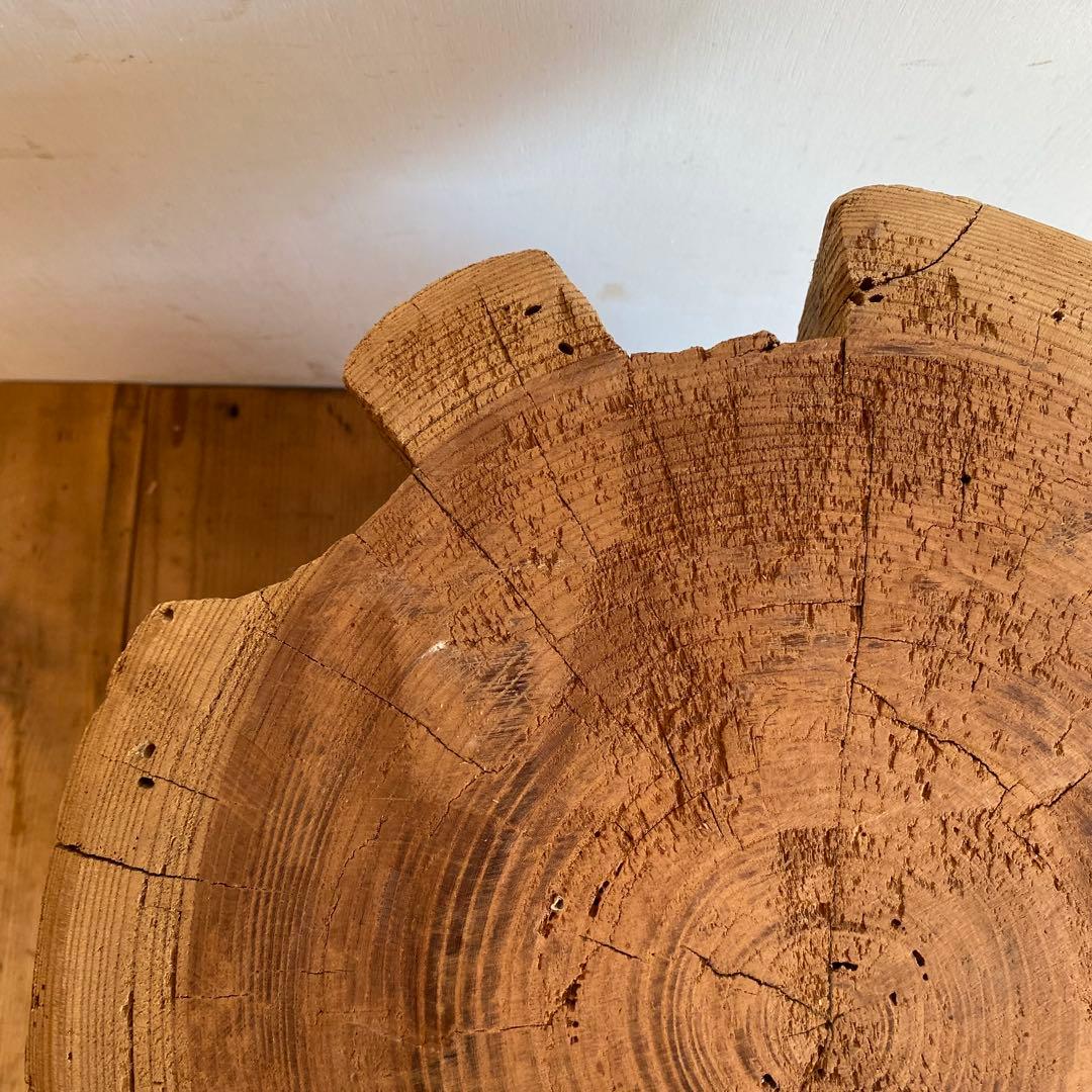 アンティーク ローテーブル 椅子 欅 臼 プリミティブ 無塗装 y156