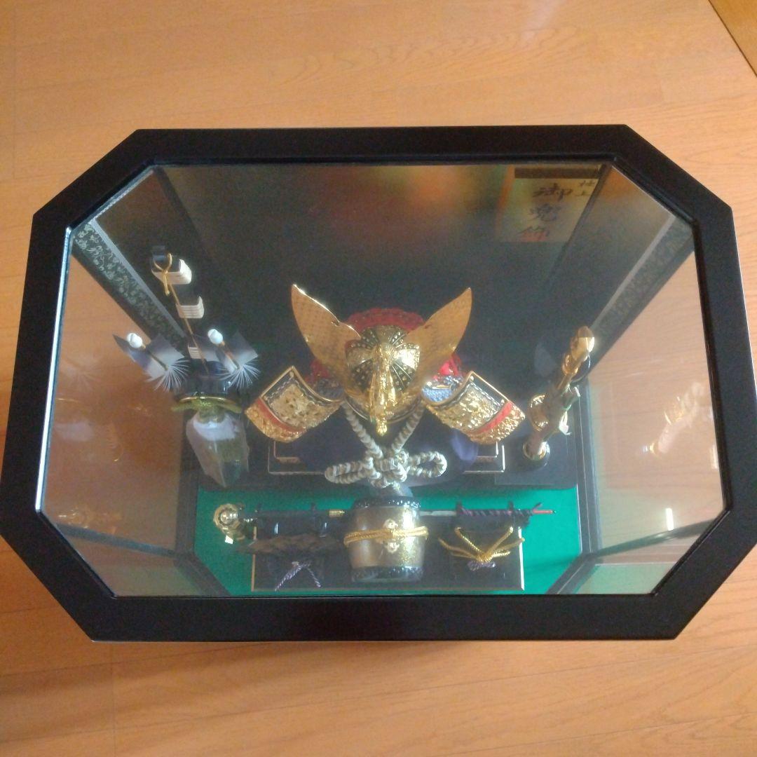 特選　五月人形　12号極上　角切　兜飾　ガラスケース入り