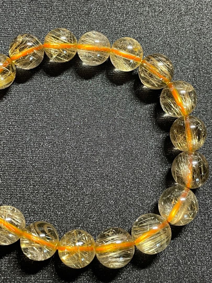 ゴールドルチルクォーツ　10mm 天然石　ブレスレット