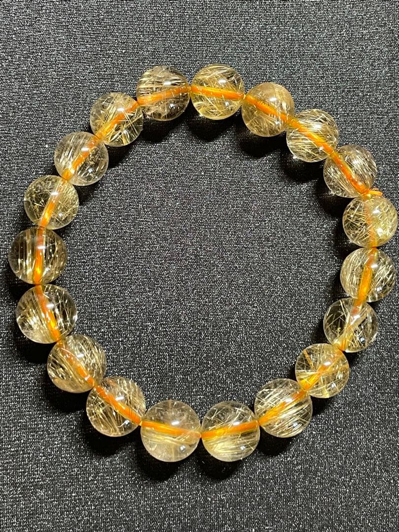 ゴールドルチルクォーツ　10mm 天然石　ブレスレット