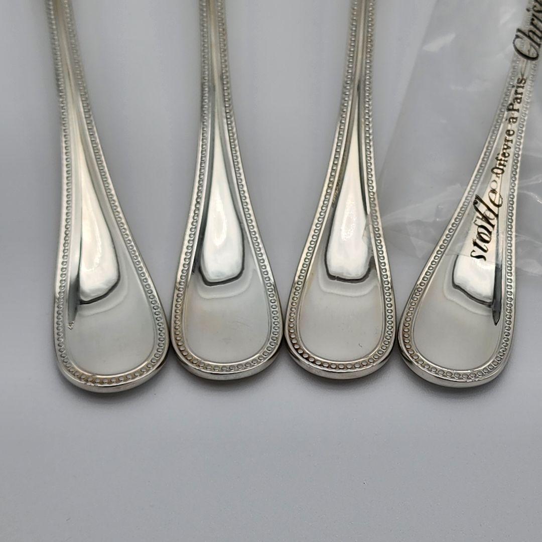 美品 Christofle クリストフル スプーン 5本組 パール シルバー