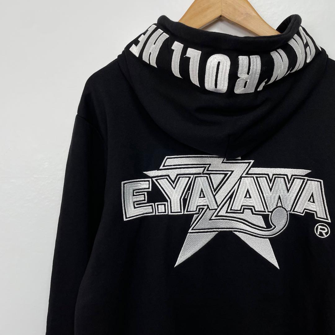 矢沢永吉 E.YAZAWA 刺繍 星 スウェット ジップアップパーカー ブラック