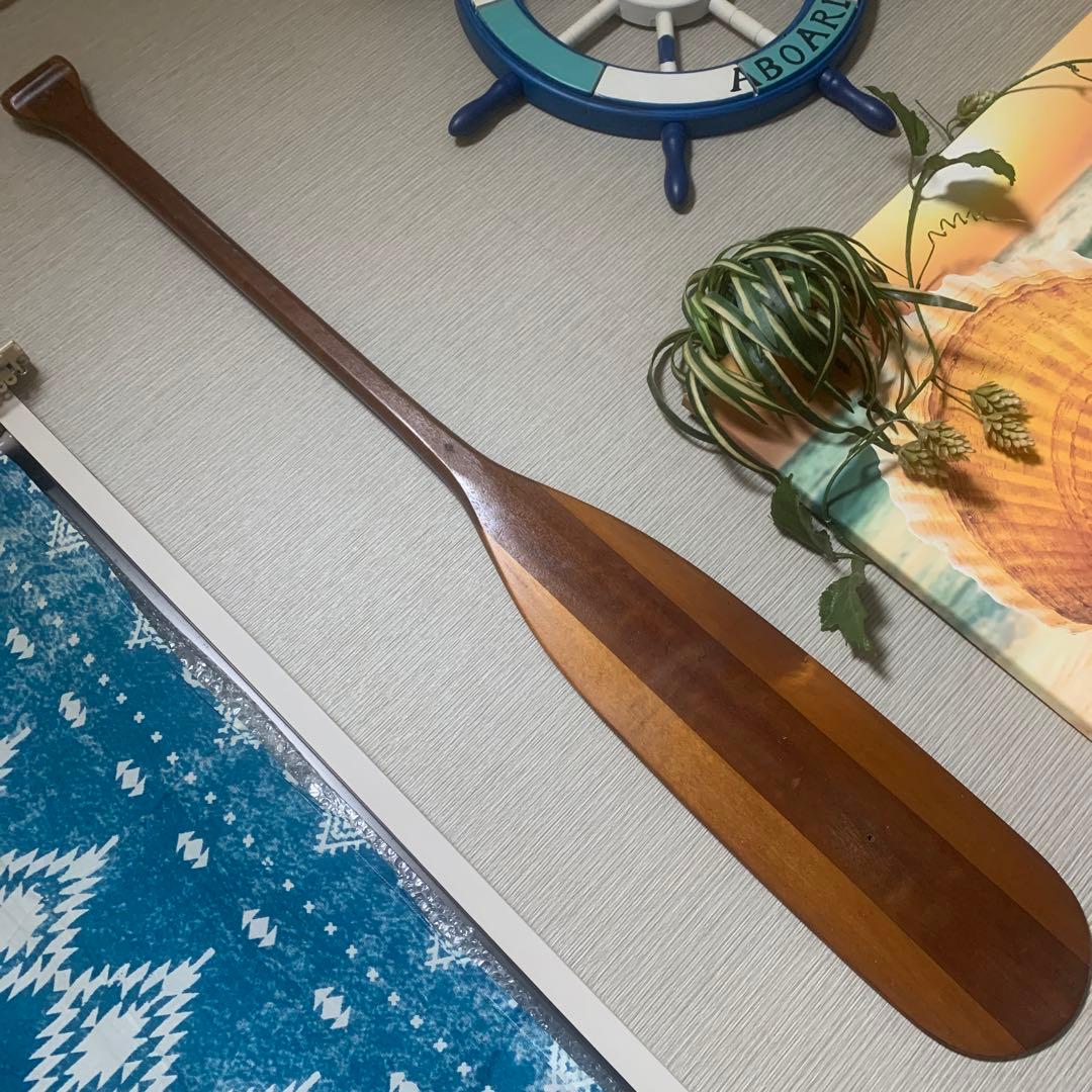 アンティークHawaiiカヌーのオヒア材パドルウオール2本set
