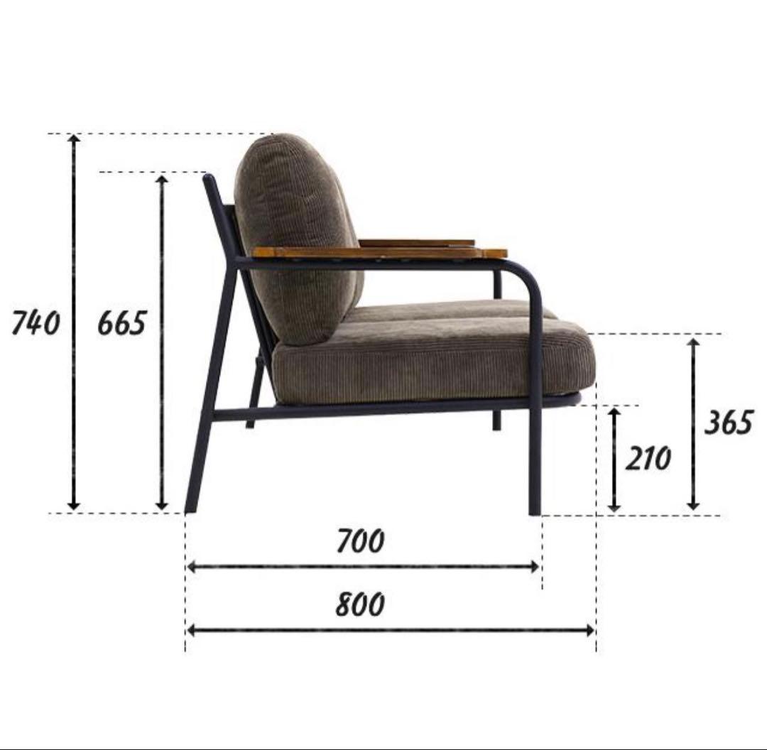 2人掛けソファ　おしゃれ コーデュロイ ヴィンテージ モダンデコ