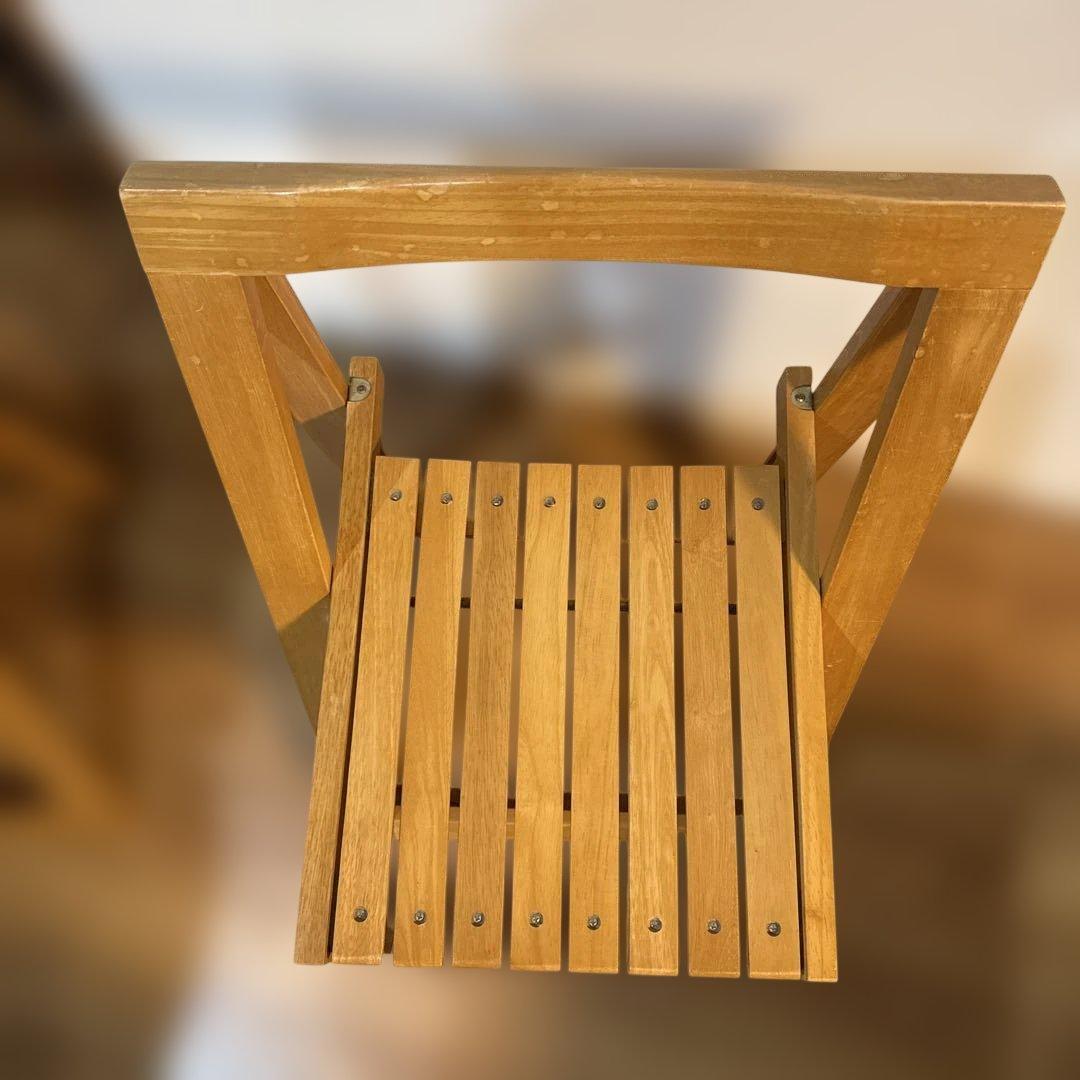 【レトロ】木製 折り畳み チェア ヴィンテージ 北欧風 イス 椅子 2脚セット