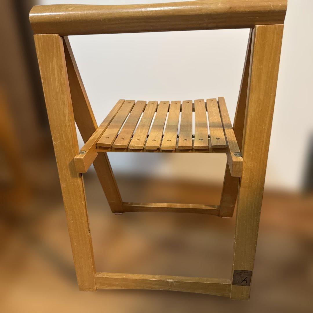 【レトロ】木製 折り畳み チェア ヴィンテージ 北欧風 イス 椅子 2脚セット