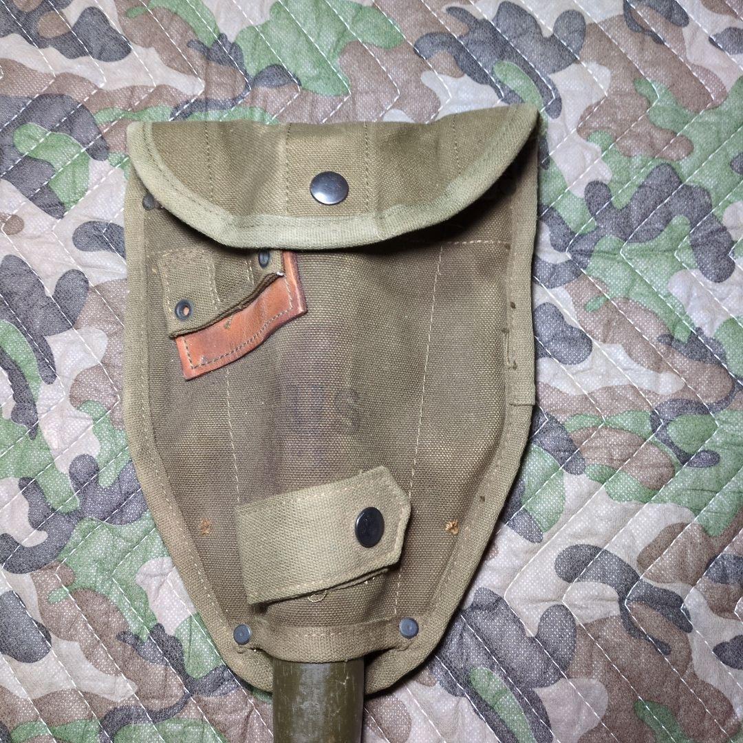 米軍　M56 エントレンチングツール キャンバスケースとスコップ(ツルハシ付き)