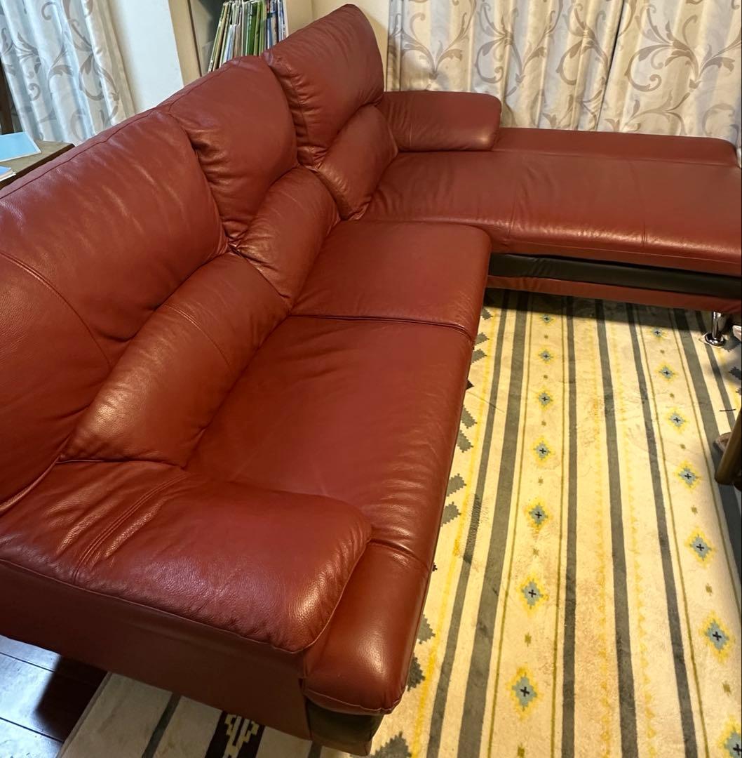 直接引取り限定★ヤマダオリジナル　本革左カウチソファ美品