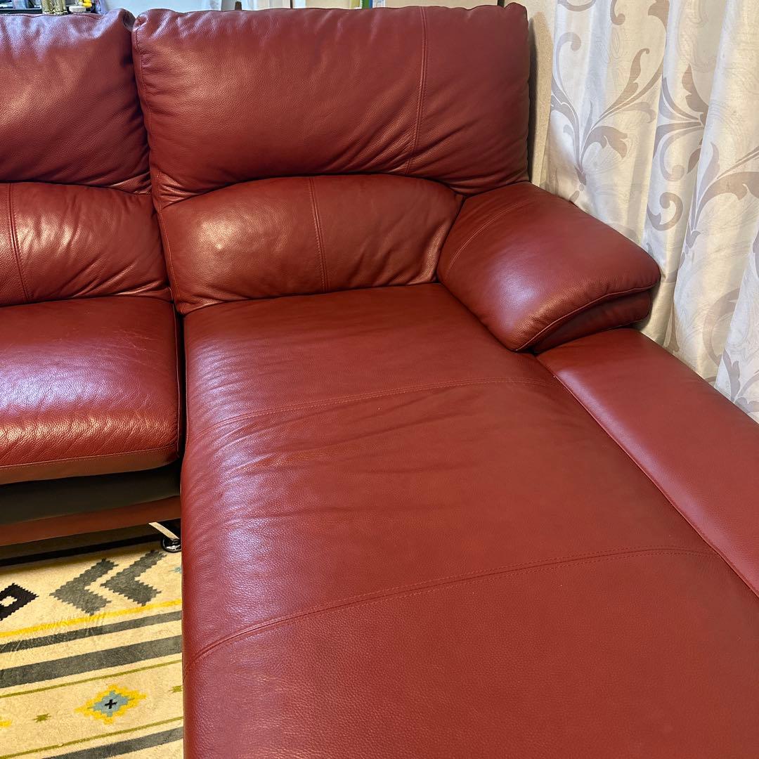 直接引取り限定★ヤマダオリジナル　本革左カウチソファ美品