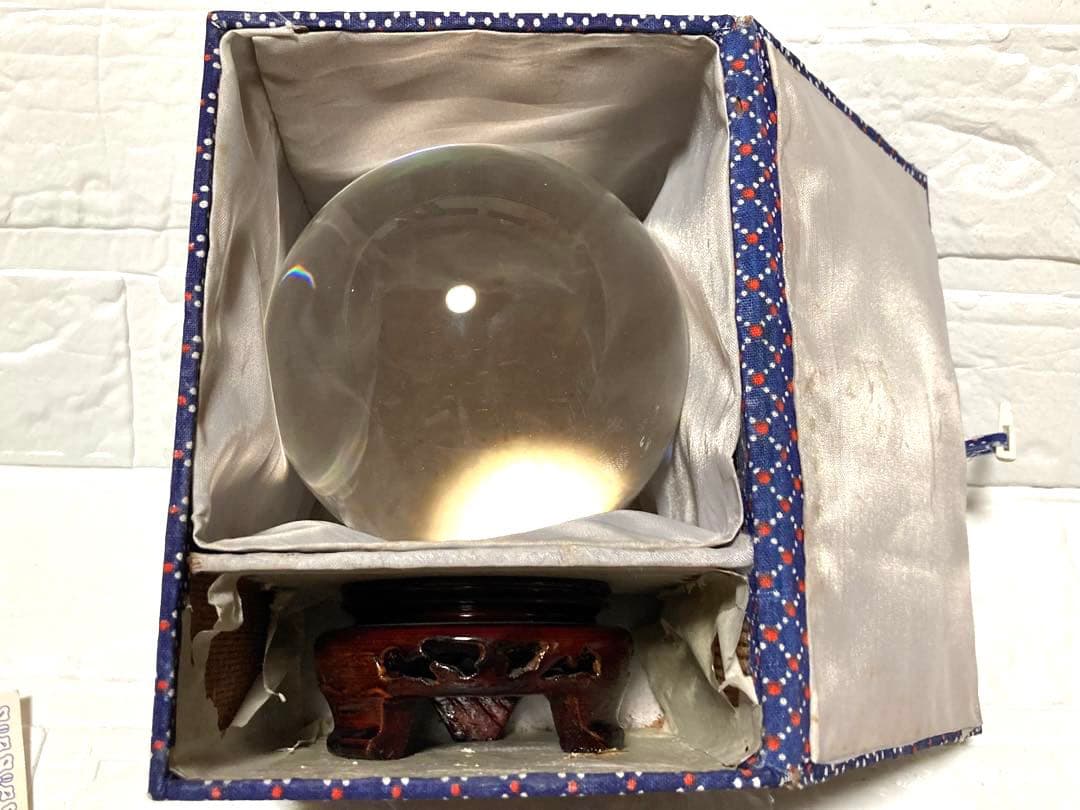 水晶玉 鑑定書 箱 台座つき 1999年製