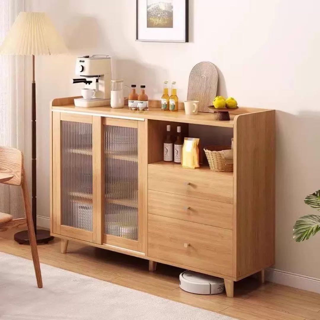 ナチュラルウッド 食器棚・キッチンカウンター 幅100cm