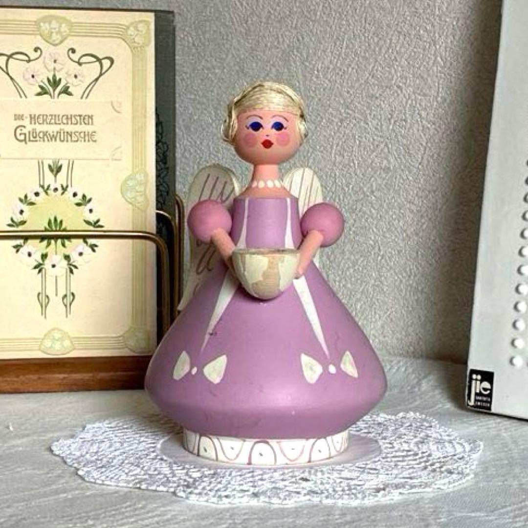 RN167 北欧ヴィンテージ Hemslöjd エンジェルのキャンドスタンド