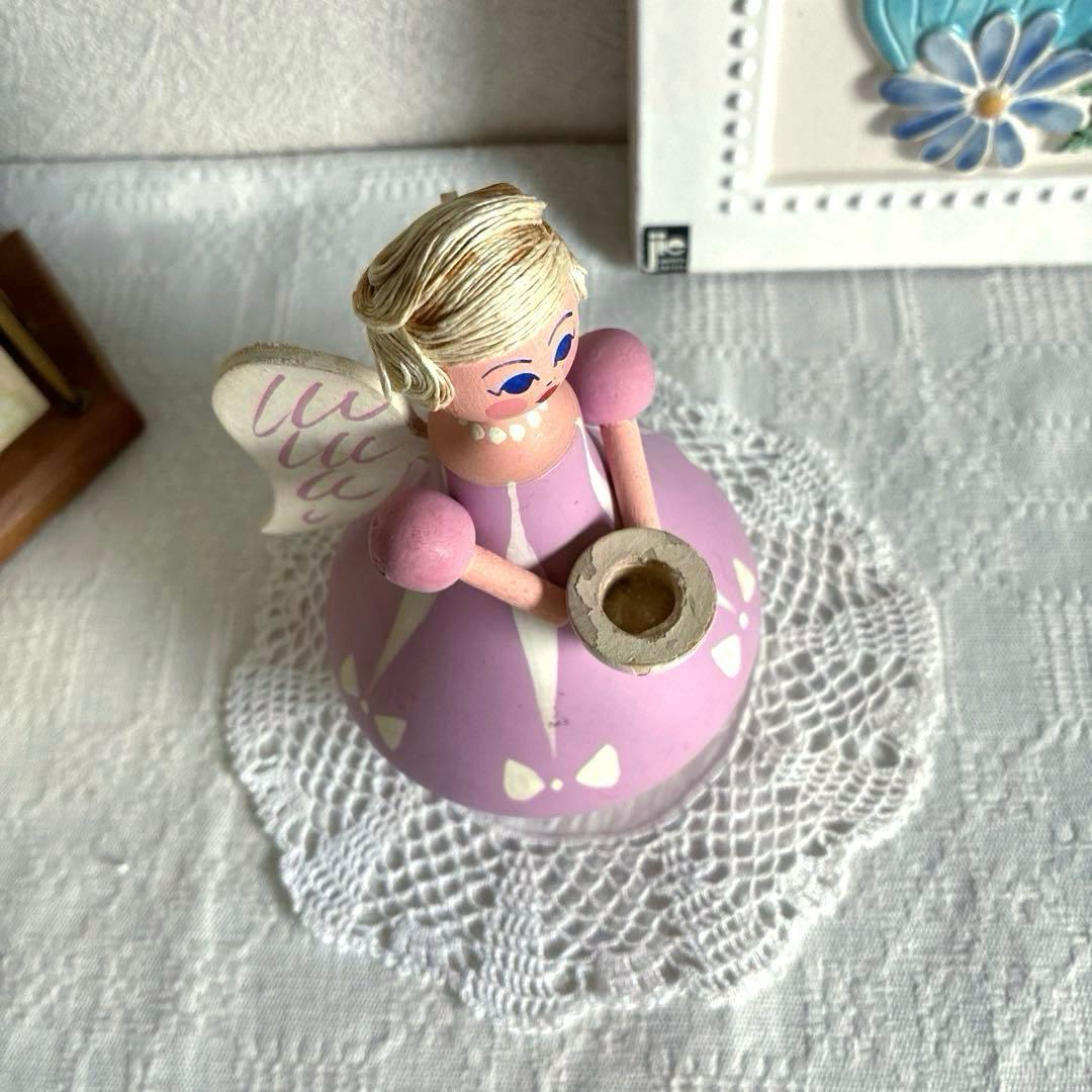 RN167 北欧ヴィンテージ Hemslöjd エンジェルのキャンドスタンド