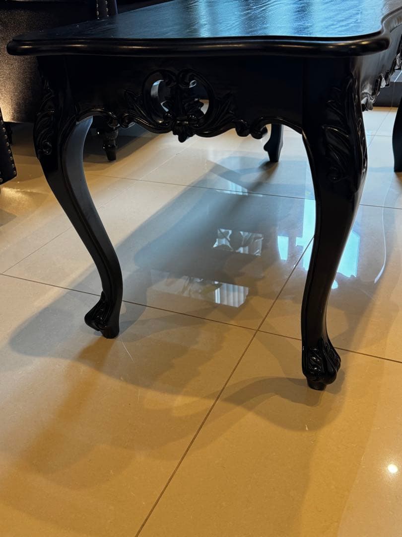 値引しました　アンティーク　ロココ調 コーヒーテーブル　猫脚　ダークブラウン