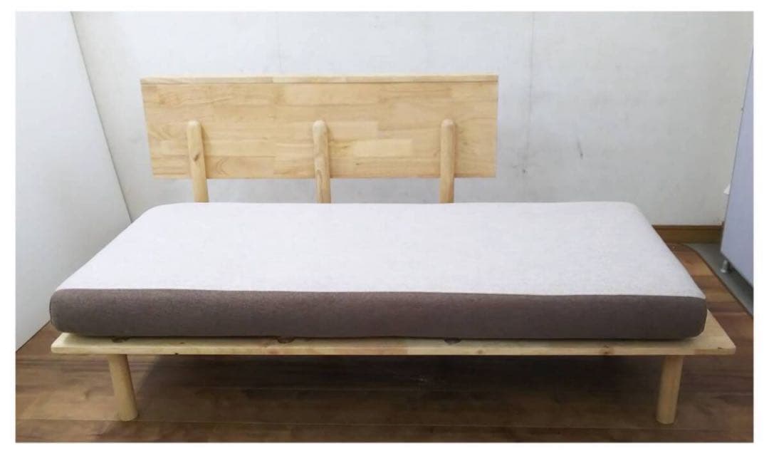 展示品 折りたたみテーブル付 2人掛ソファベッド FB-025 ナチュラル