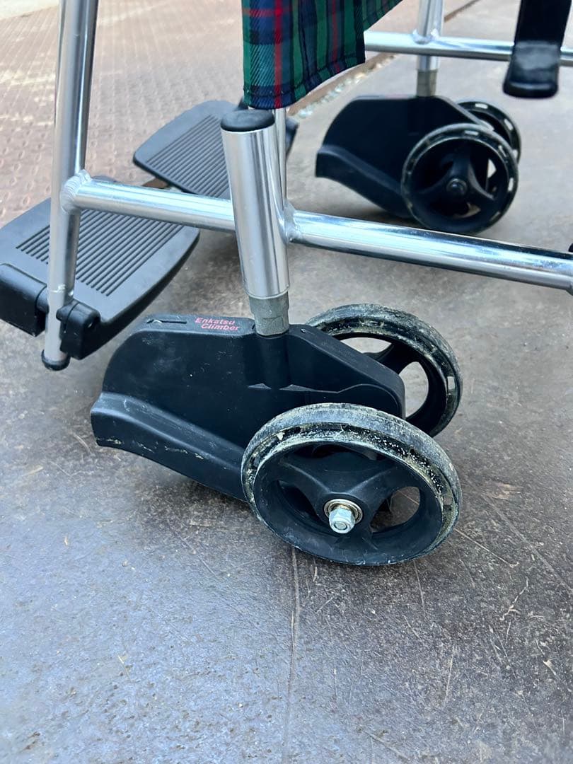 ミキ MiKi 介助型車椅子 折りたたみ MPCN-46JDグリーンチェック柄