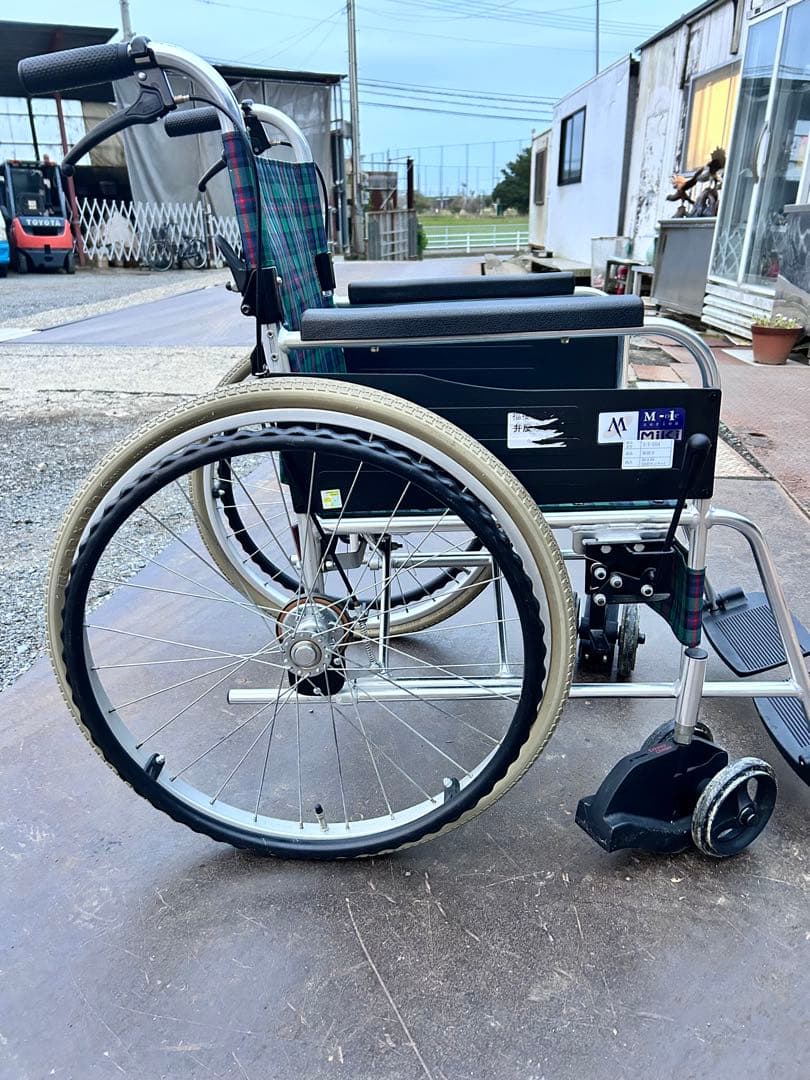 ミキ MiKi 介助型車椅子 折りたたみ MPCN-46JDグリーンチェック柄