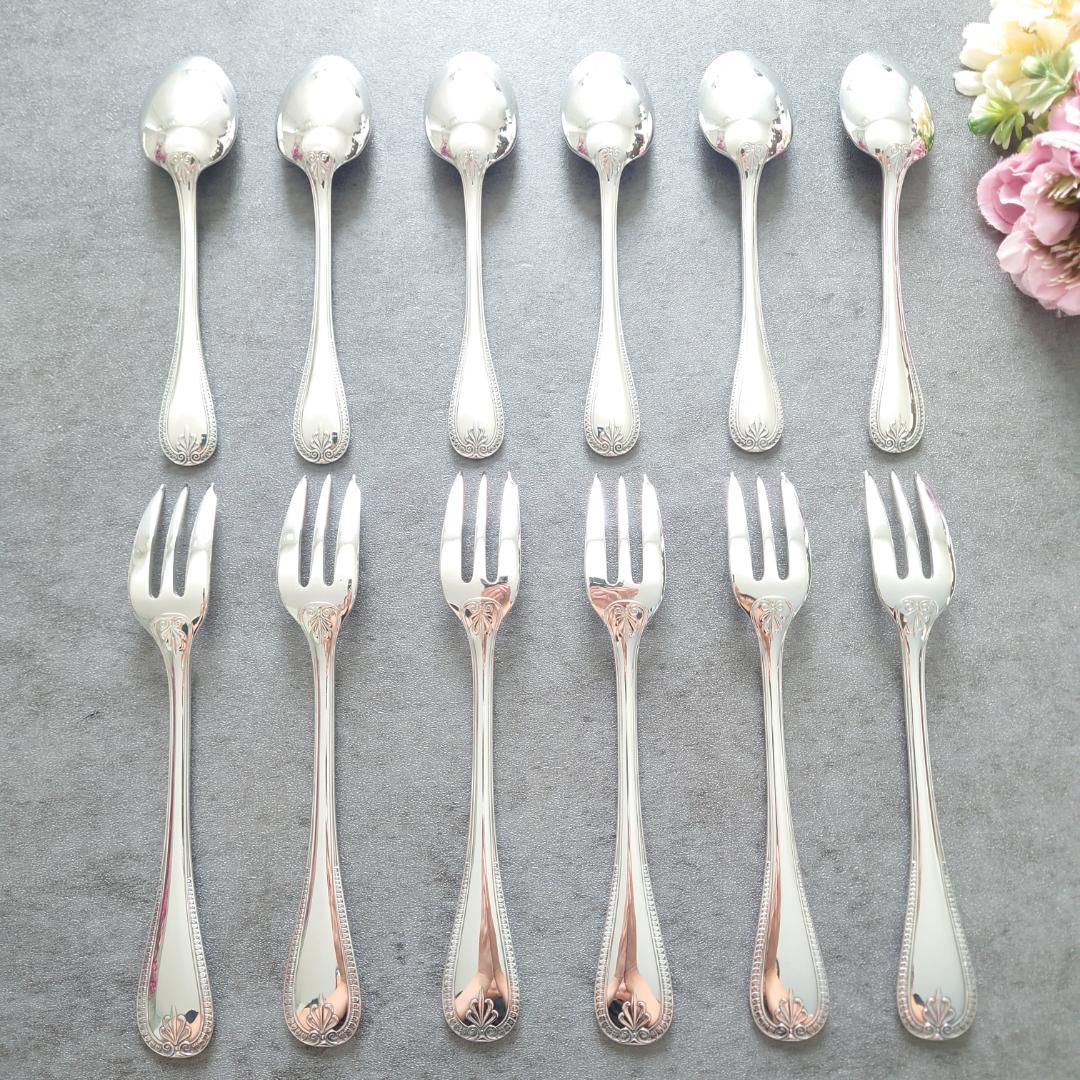 美品 クリストフル マルメゾン ケーキフォークコーヒースプーン 12点